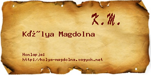 Kólya Magdolna névjegykártya