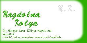 magdolna kolya business card