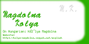 magdolna kolya business card